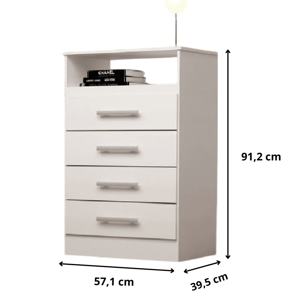 C&ocirc;moda Branca 4 Gavetas ACP J&eacute;ssica, Branco, large image number 2